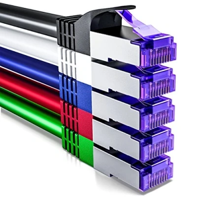 Abbildung von deleyCON 5x 2m CAT7 Netzwerkkabel 10 Gigabit RJ45 Patchkabel Ethernet Kabel (Kupfer, SFTP PiMF Schirmung) LAN DSL Switch Modem Router Patchpanel CAT6 CAT5 Bunt