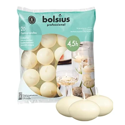Abbildung von Bolsius Schwimmende Kerzen 103632053705, Paraffin Wachs, Elfenbein