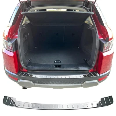 Abbildung von RECAMBO Ladekantenschutz Edelstahl Hochglanz poliert, Chrom Look kompatibel für Range Rover Evoque L538 2011 2018 Styling und Schutz die Stoßstange