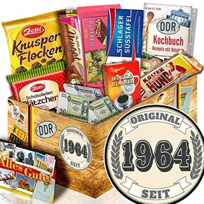 Abbildung von Original seit 1964 + Geschenke 60. Geburtstag Frau Geschenk DDR Schokolade