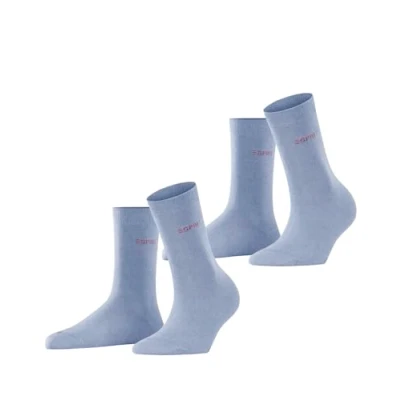 Abbildung von ESPRIT Damen Socken Uni Multipack W So Baumwolle einfarbig 2 Paar, Blau Jeans 6458, 39 42