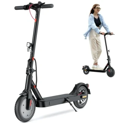 Abbildung von iScooter E Scooter mit Straßenzulassung, ABE Elektroroller Belastung bis 120kg, 30 km Reichweite, LED, 20km/h, 350W Motor, 8,5 Zoll Wabenreifen,Duales Bremssystem Roller für Erwachsene