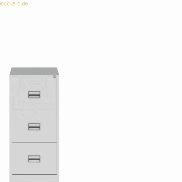 Abbildung von Bisley Hängeregistraturschrank ECO, einbahnig, DIN A4, 3 HR Schubladen, Farbe lichtgrau