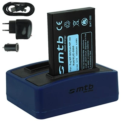 Abbildung von Akku + Dual Ladegerät (Netz+Kfz+USB) für Drift HD (1080p), HD170 (Stealth), HD720 / Toshiba Camileo H20 ... Ricoh Caplio RR10 UVM... s. Liste
