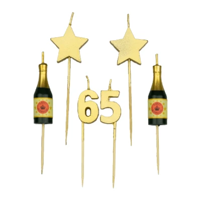 Abbildung von Partykerzen 65 Jahre 10 cm