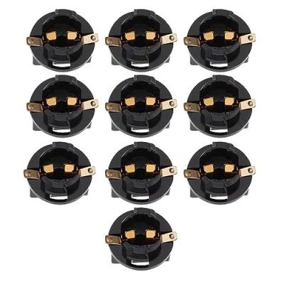 Abbildung von EMSea 10stk Glühbirnen Sockelhalter Glühbirne Lampenfassung Instrumententafel Armaturenbrett Sockel Halter für T10 501 168 194 Typ Miniatur Twist Lock Wedge Base