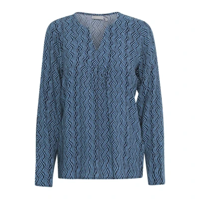 Abbildung von Fransa KIKI Bluse, Damen, Größe: Large, Ethereal blue aop ma