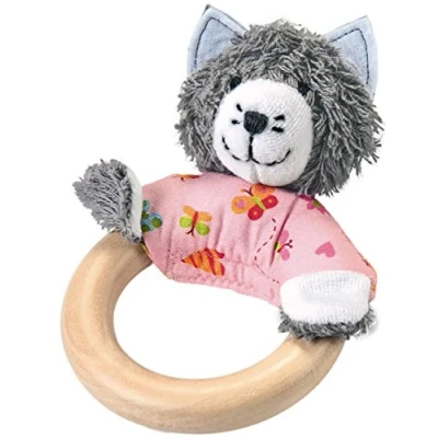 Abbildung von Käthe Kruse 7444674446 Im Garten Holzgreifling mit Katze, rosa/grau