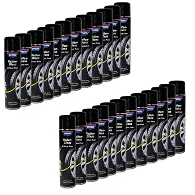 Abbildung von Reifenglanz Spray Reifenpflege Schutz Glanz Versiegelung Presto 383458 24 X 600 ml