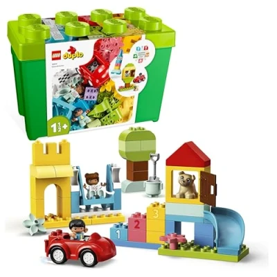 Abbildung von LEGO DUPLO Classic Steinebox Montessori Spielzeug ab 1 Jahr Lernspielzeug für Kleinkinder mit Auto, Zahlensteinen und Tierfiguren Aufbewahrungsbox Geschenk Mädchen Jungen 10914
