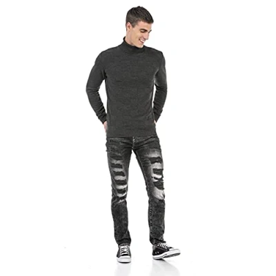 Abbildung von Cipo &amp; Baxx Strickpullover, Herren, Größe: Small, Anthracite