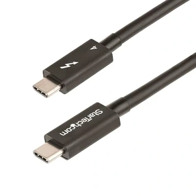 Abbildung von StarTech.com 50 cm Thunderbolt 4 Kabel 40Gbit/s 100W PD 4K/8K Video Intel zertifiziert Kompatibel mit USB4/Thunderbolt 3/USB 3.2/USB C/DisplayPort TB4/TB3/USB4 Monitorkabel (TBLT4MM50CM)