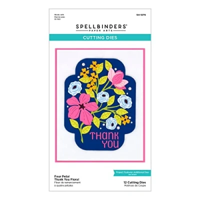 Abbildung von Spellbinders Essential Labels Stanzformen aus der Four Petal Collection, Metall, 1 Stück