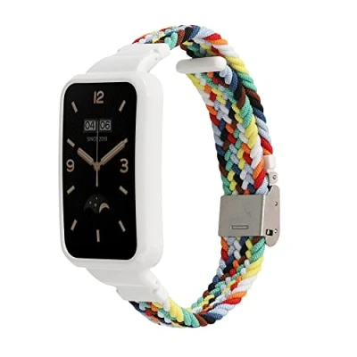 Abbildung von kwmobile Armband kompatibel mit Xiaomi Mi Band 7 Pro Nylon Fitnesstracker Sportarmband in Mehrfarbig Innenmaße von