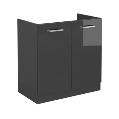 Abbildung von Vicco Spülenunterschrank R Line, Anthrazit Hochglanz, 80 cm ohne Arbeitsplatte
