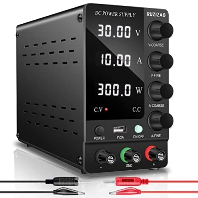 Abbildung von RUZIZAO Labornetzteil Regelbar Labornetzgerät 30V 10A Variablen Schaltnetzteil Geregeltes Hochpräzises 4 stelliges LED Display 5V/2A USB Anschluss Labor DC Stromversorgungen