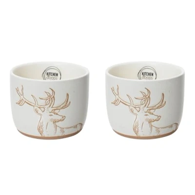 Abbildung von Servierschalen 9x7cm Keramik mit Hirsch Motiv 2er Set Schalen für Tapas Antipasti Fingerfood Snackschalen Dipschalen Serviergeschirr Schälchen Dipschälchen
