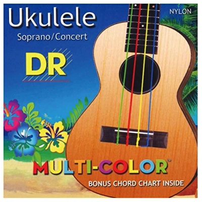 Abbildung von DR String UMCSC Ukulele Multicolor Soprano/Concert Set Strings