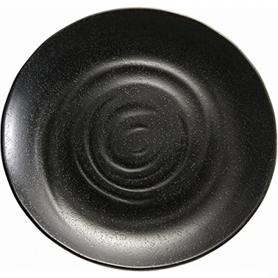 Abbildung von APS 83941 Tablett/Teller ZEN, Ø 28 cm, Höhe 3 Melamin, schwarz, Steinoptik