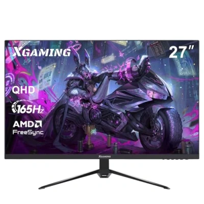 Abbildung von XGaming Gaming Monitor 27 Zoll 165Hz, QHD 2560x1440P,PC Monitor,99% sRGB,VA, 1ms MPRT,HDR, AMD FreeSync, PC Bildschirm,Eye Care,VESA, HDMI, DisplayPort,Schwarz