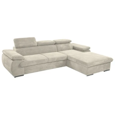 Abbildung von Massivart® Ecksofa CINDY Cord creme / 284 cm, Cordsofa, Bettfunktion, Bettkasten, Kopfteilverstellung