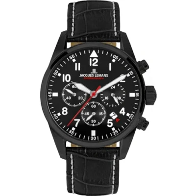 Abbildung von Jacques Lemans 42 2F Herrenuhr Chronograph Sport Schwarz