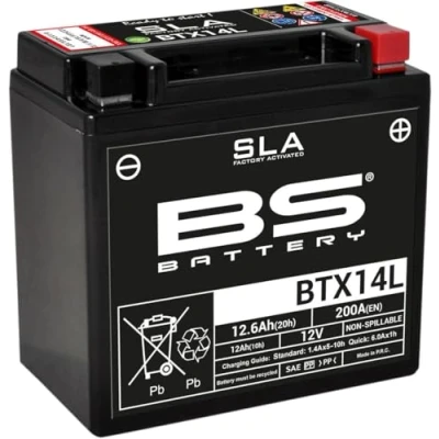 Abbildung von BS Battery 300760 BTX14L AGM SLA Motorrad Batterie, Schwarz