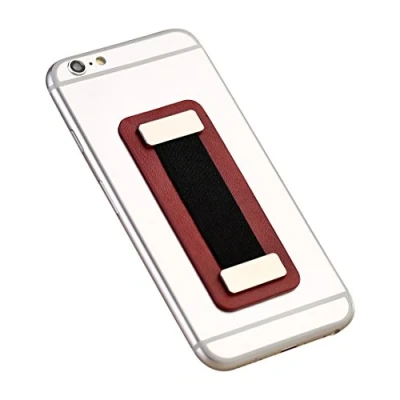 Abbildung von Cerbery Smartphone Fingerhalter aus Leder Auto Finger Fingerhalterung Halter Halterung Hand Handy Hülle Kopfhörer Ring Ringhalter Sport (Braun)