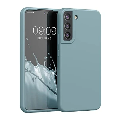 Abbildung von kwmobile Hülle kompatibel mit Samsung Galaxy S22 Plus Silikon Handy Case Handyhülle weiche Oberfläche kabelloses Laden Antique Stone