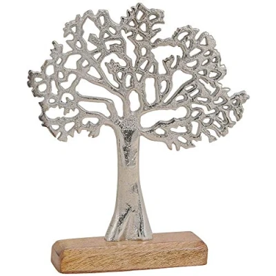 Abbildung von matches21 HOME &amp; HOBBY Dekofigur Bäume Dekofiguren Metall Holz 2 Größen (1 St)
