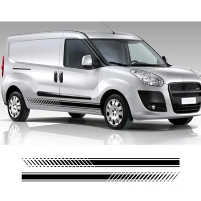 Abbildung von Auto Seitenstreifen Seitenaufkleber Aufkleber, für FIAT Doblo Cargo Panorama Vauxhall, Opel Combo Camper Van Graphics Vinyl Aufkleber