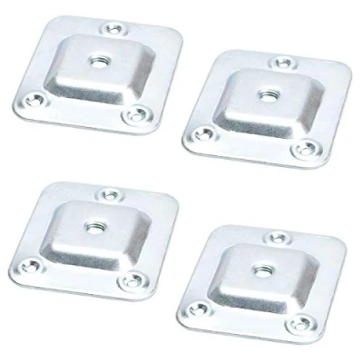 Abbildung von SO TECH® Möbelfuß 4er Set Montageplatten für Möbelfüße mit M8 Gewinde, (4 St), Möbelfußbeschlag Ø 4 mm Holzschrauben
