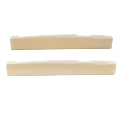 Abbildung von Musiclily Gitarren Kompensierte Knochen Stegeinlage Steg Sattel für Klassische Folk Gitarre Akustikgitarre,76x3x13mm(2 Stück)