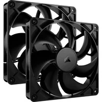 Abbildung von CORSAIR RS140 140mm PWM Lüfter Daisy Chain Verbindung Geräuscharm Magnetisches Dome Lager Doppelpack Schwarz