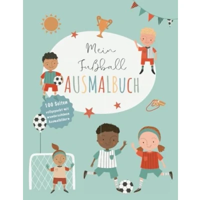 Abbildung von Malbuch für Jungs ab 2 Jahren, Ausmalbuch Jungs, Geschenk Kinder, Fußball