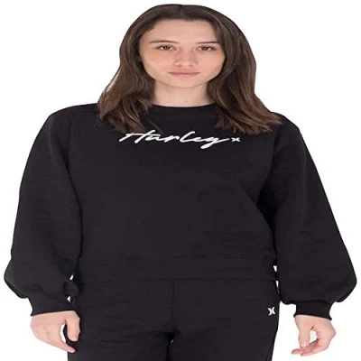 Abbildung von Hurley Damen W Oceancare O&amp;o Script Crew Sweatshirt, schwarz, XS