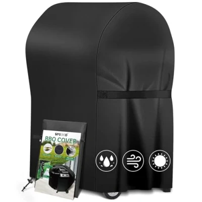Abbildung von SPGOOD Grillabdeckung Wetterfest 420D Oxford Stoff Grill Abdeckhaube Gasgrill Wasserdicht Staubdicht Schutzhülle Haube Abdeckplane Reißfest BBQ Cover, Universelle 76 x 66 110cm