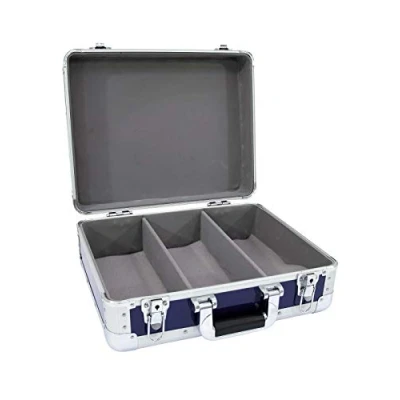 Abbildung von ROADINGER CD Case ALU Digital Booking abgerundet bl in blauem Aluminiumgehäuse