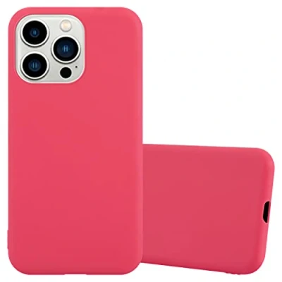Abbildung von Cadorabo Hülle kompatibel mit Apple iPhone 14 PRO Schutzhülle TPU Silikon Case Candy Design Slim Kratzfest Weiche Gummi Rundumschutz für in Rot
