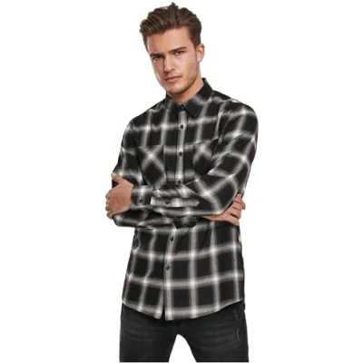 Abbildung von Urban Classics Checked Flanell Shirt 6 Hemd, Herren, Größe: 5XL, Black/white