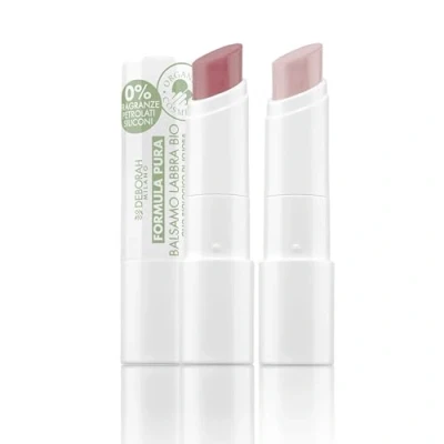 Abbildung von Deborah Milano Formula Pura Set Feuchtigkeitsspendender Lippenbalsam BIO Farbe 08 Taupe und 01 Transparent, ohne Duftstoffe, Silikon, SPF 10, für weiche genährte Lippen