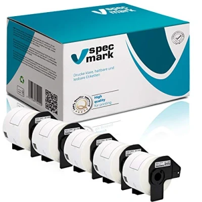 Abbildung von specmark 5 Rollen Einzeletiketten kompatibel mit Brother DK 11202 62mm x 100mm 300 Stück Etiketten für allen QL Etikettendruckern 570 700 800