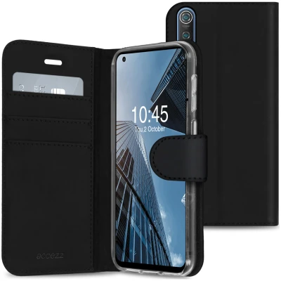 Abbildung von Xiaomi Mi 10 Hülle Kunstleder Accezz Klapphülle Handyhülle Schwarz