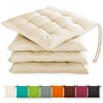 Abbildung von Gräfenstayn Sitzkissen 4er Set 40x40x3cm mit Haltebändern und Öko Tex Siegel, für Indoor Outdoor