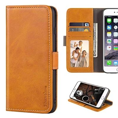 Abbildung von Shantime CAT S62 Pro Hülle, Leder Brieftaschen Schutzhülle mit Bargeld und Kartenfächern, weiche TPU Rückseite, Magnet Klapphülle für
