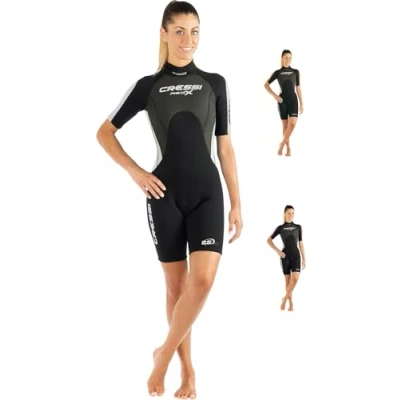 Abbildung von Cressi Damen Med X Lady Shorty Neoprenanzug, Schwarz/Weiß/Silber, M/3