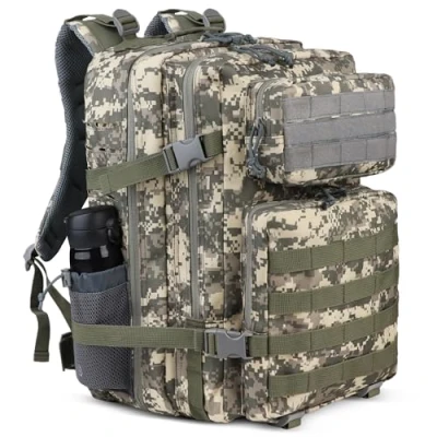 Abbildung von Zavothy Militär Rucksack 45L Herren Damen, Wasserdicht Taktischer, Camping Rucksack, Wanderrucksack, Outdoor für Travel, Schule, Sport, Bushcraft (Tarnung)