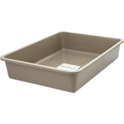 Abbildung von GarPet Katzenklo in 5 Größen Katzentoilette ohne Deckel Katzen WC Schalentoilette Klo grau eckig hygenisch M (43x33x9)