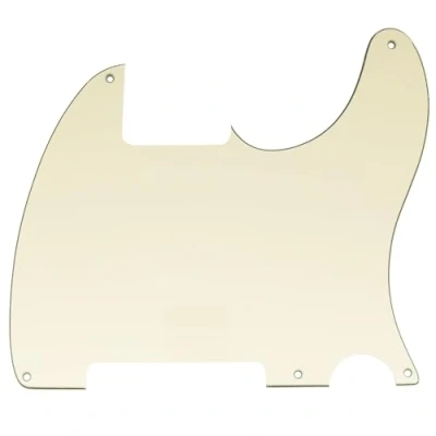 Abbildung von Musiclily 5 Löcher American Vintage Tele Pickguard T Style Gitarren Schlagbrett für Fender USA/Mexican Telecaster Esquire E Gitarre,3 lagig Crème