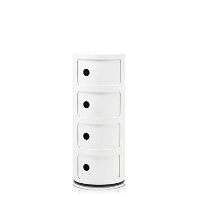 Abbildung von Kartell Componibili, 4 Elements, Weiß, Runde Basis